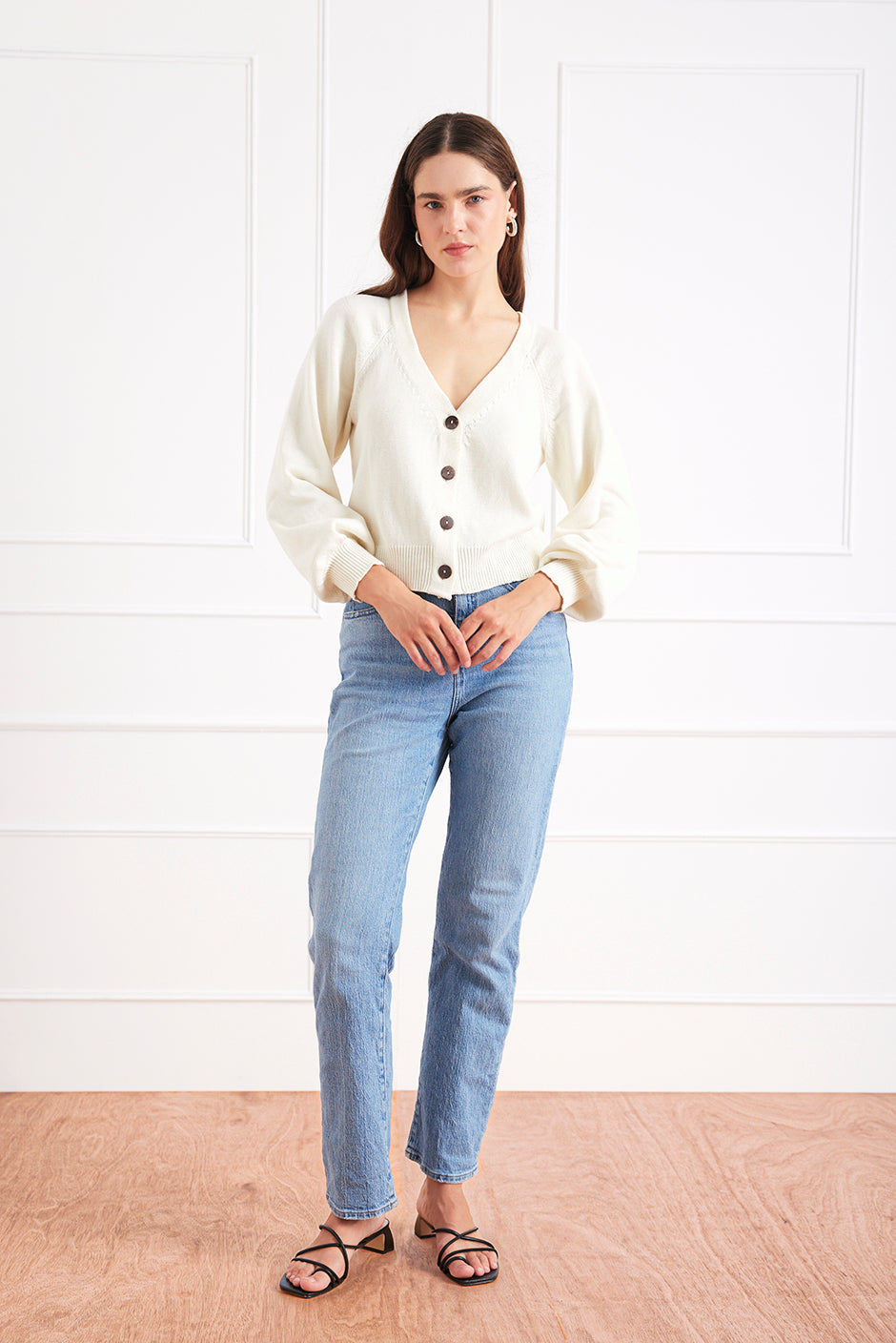 Greta Cardigan in Oat Milk