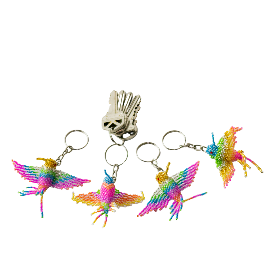 Baby Hummingbird Seed Bead Key Chain - Mexico