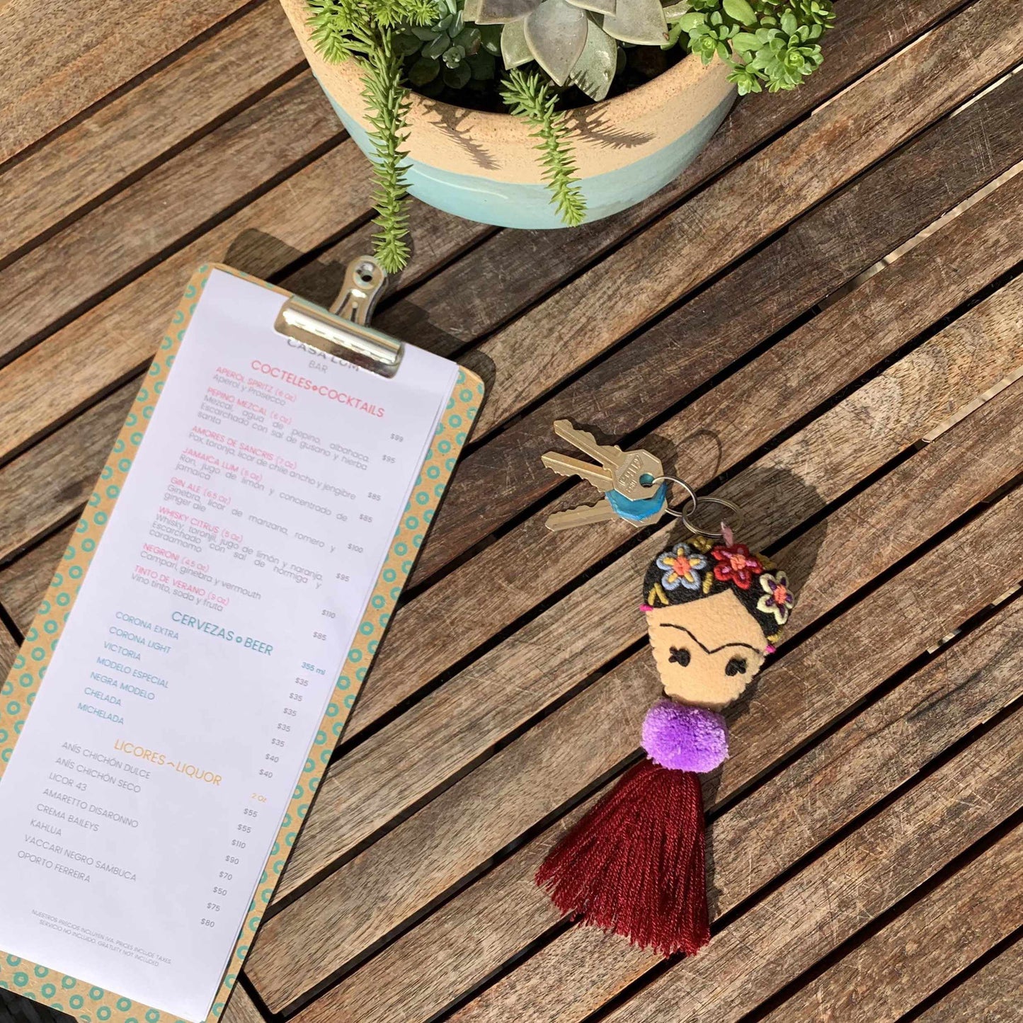 Frida Kahlo Embroidered Keychain / Zipper Pull - Mexico