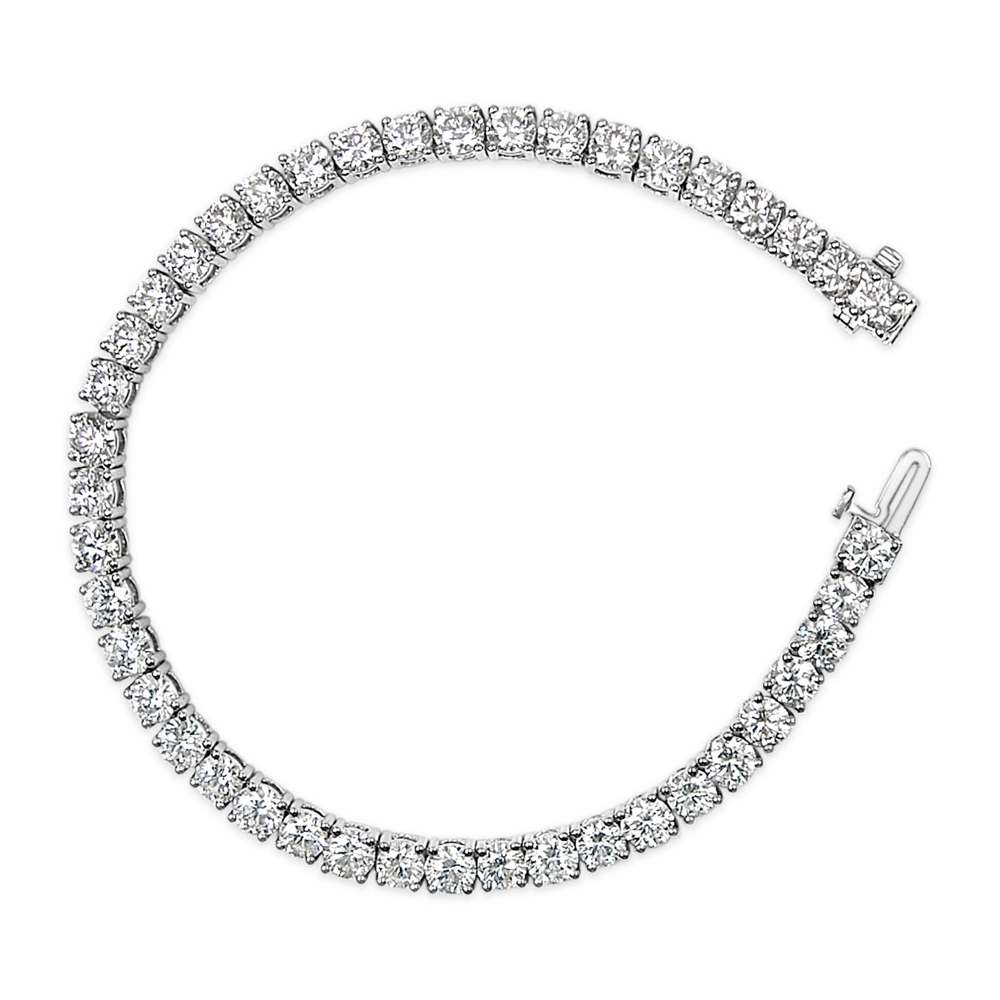 IGI Certified 14K White Gold 6.0 Cttw Lab Grown Diamond Tennis Bracelet