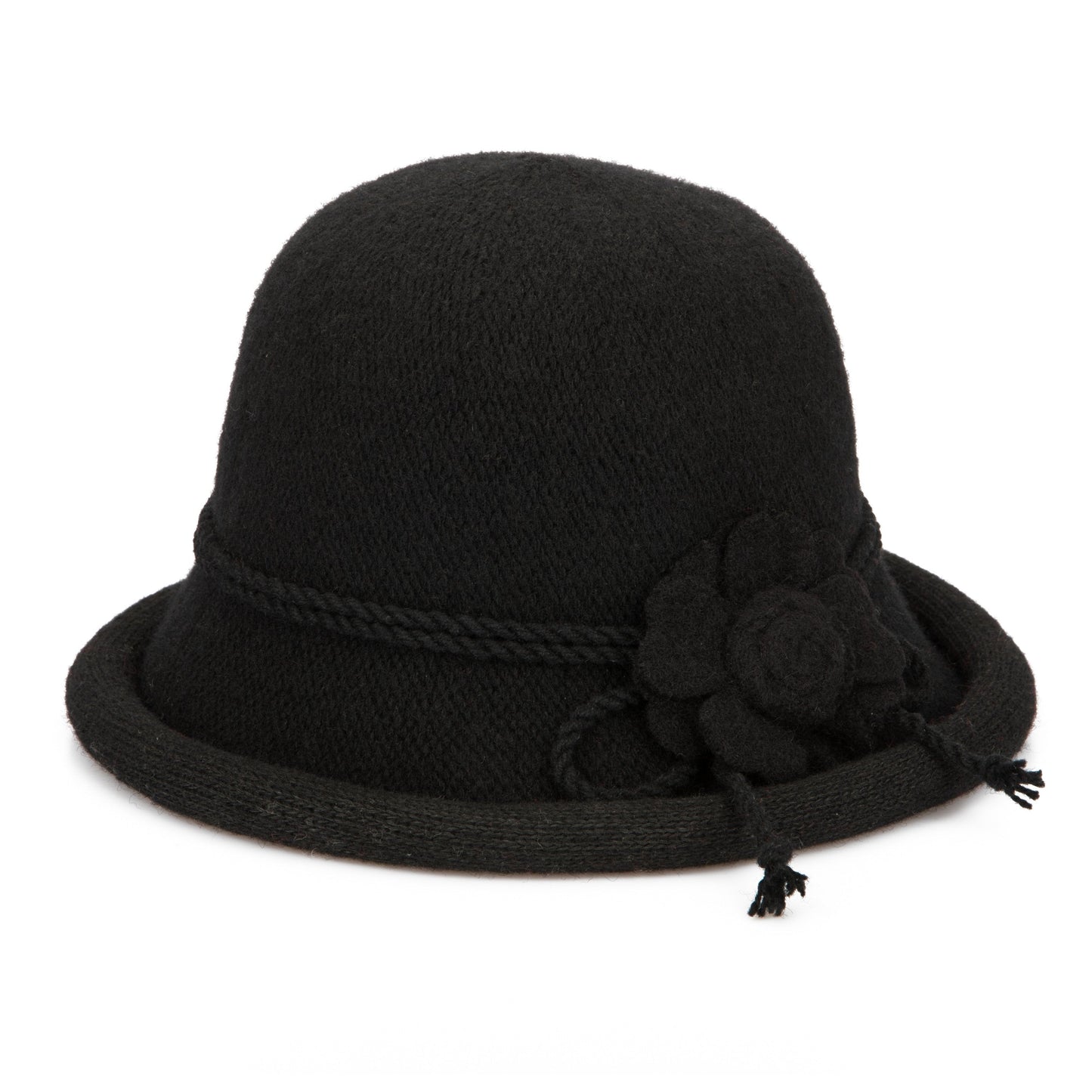 Women's Knit Cloche w/Self Rosette Trim