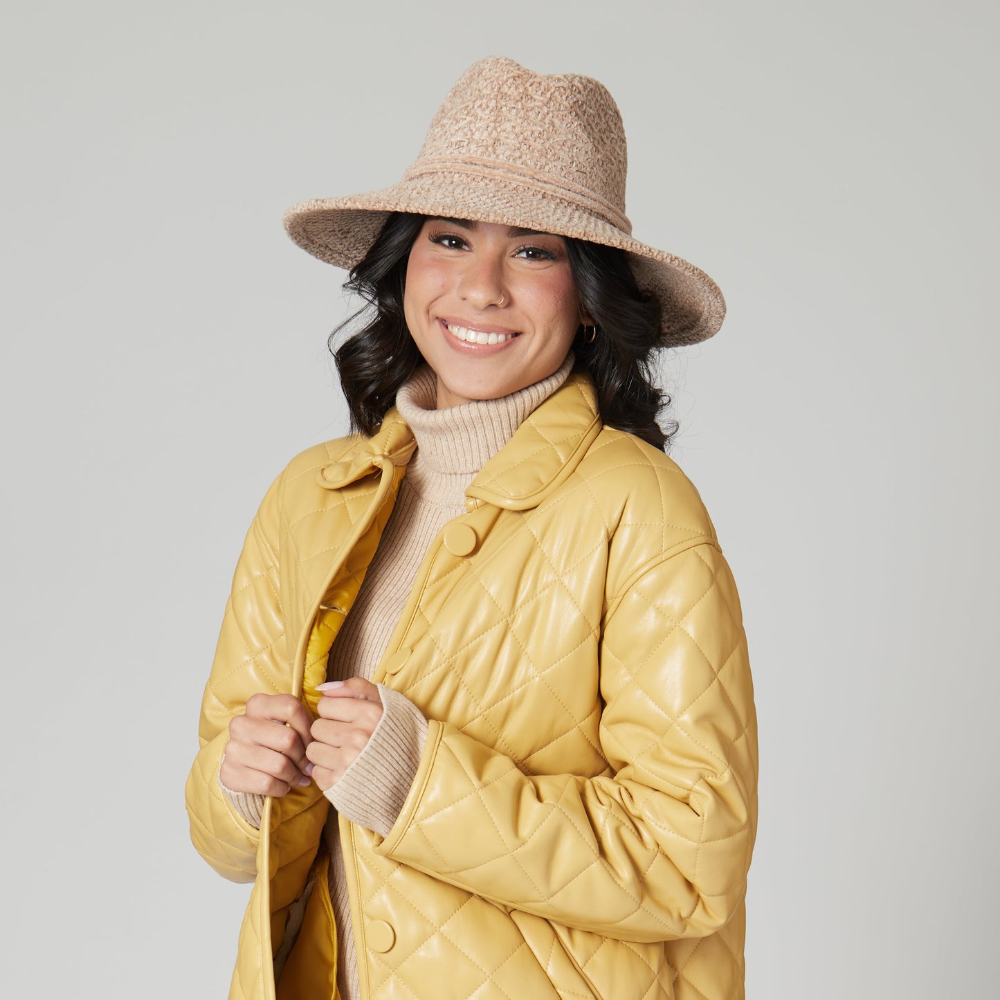 Women's Chenille Knit Wide Brim Fedora
