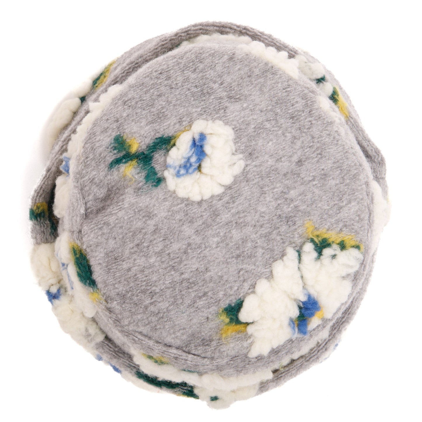 Keyes - Wool Blend Cuffed Beanie with Sherpa Flowers - KNH8084