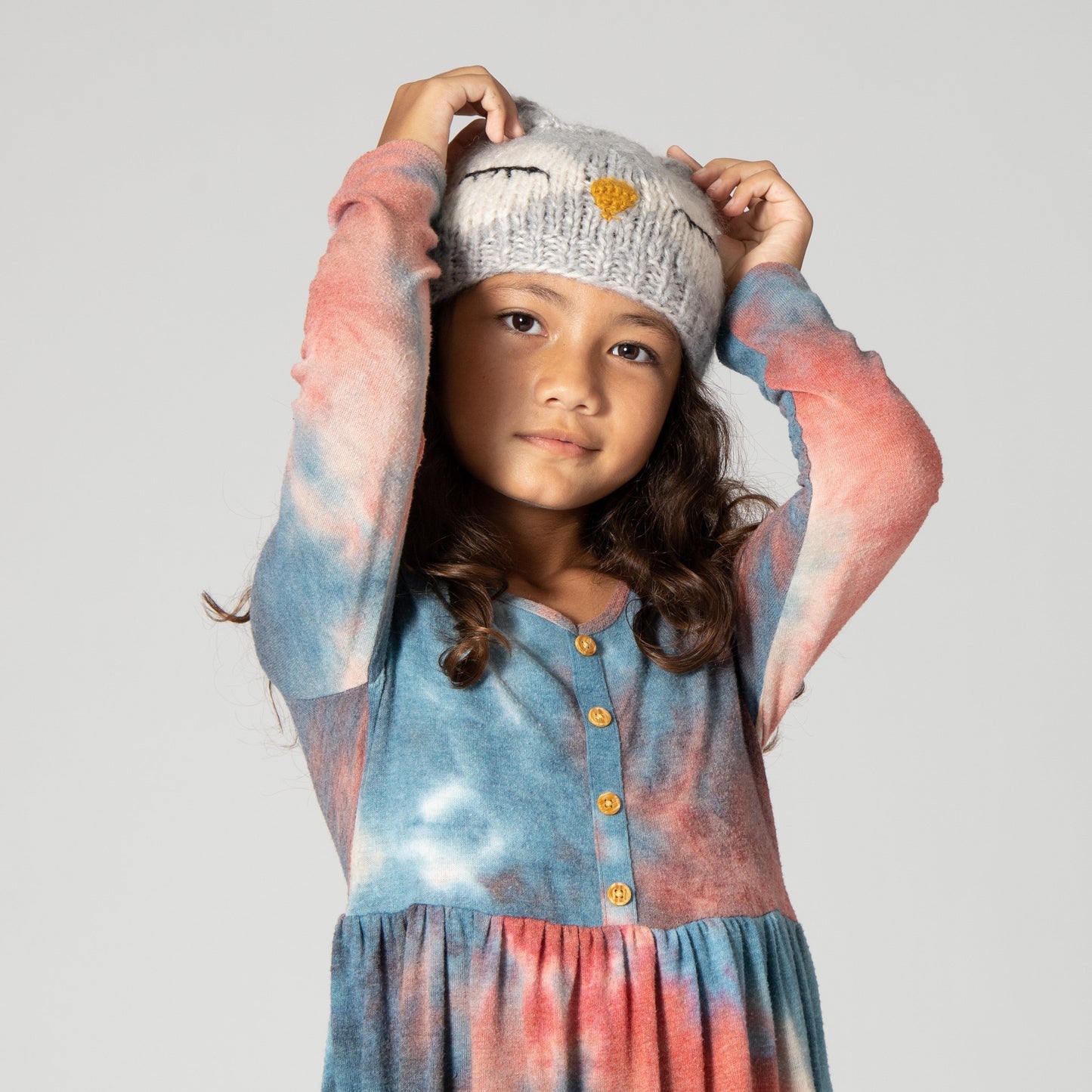Kids Knit Sleeping Owl Beanie