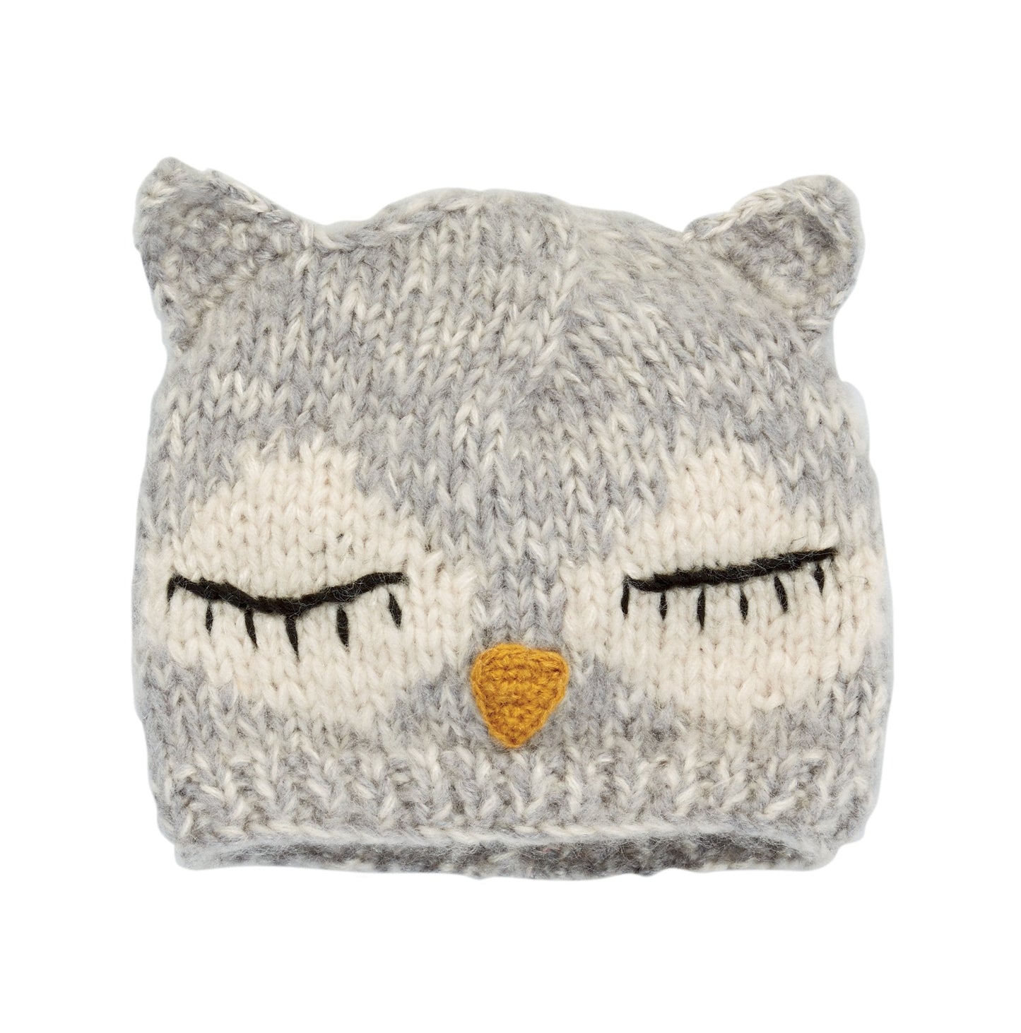 Kids Knit Sleeping Owl Beanie
