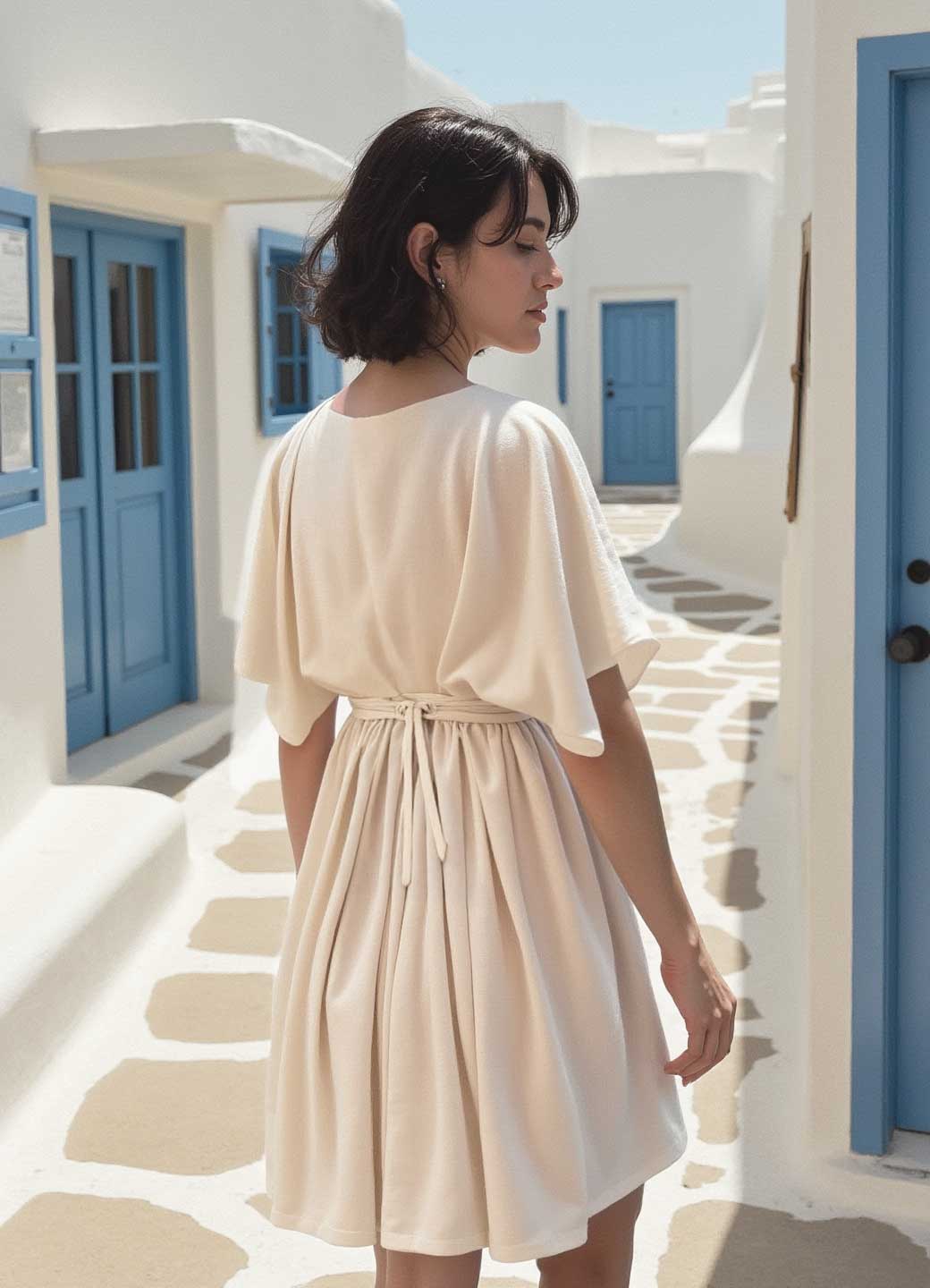 Raw Silk Kimono Dress