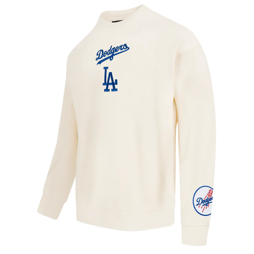 Pro Standard LA Dodgers Wingspan Drop Shoulder Crewneck - Eggshell