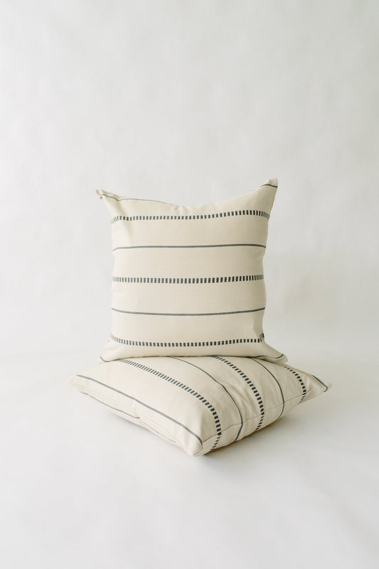 LOOM Imports Cream & Gray Brocade Pillow