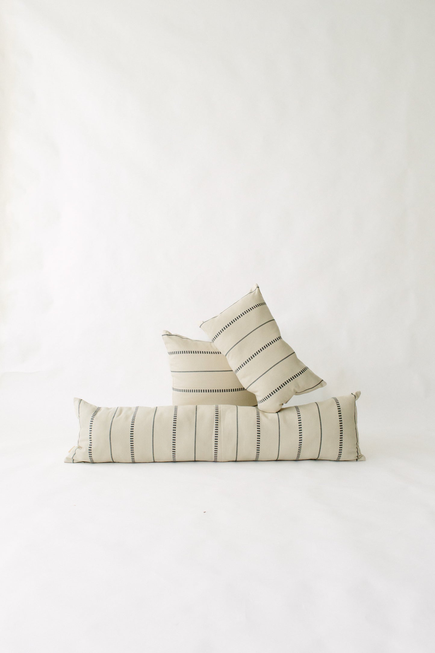 LOOM Imports Cream & Gray Brocade XL Lumbar Pillow