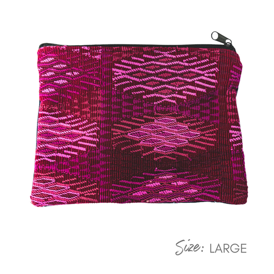 Maya Up-cycled Huipil Cosmetic One-of-a-Kind Bag - (Large) Guatemala