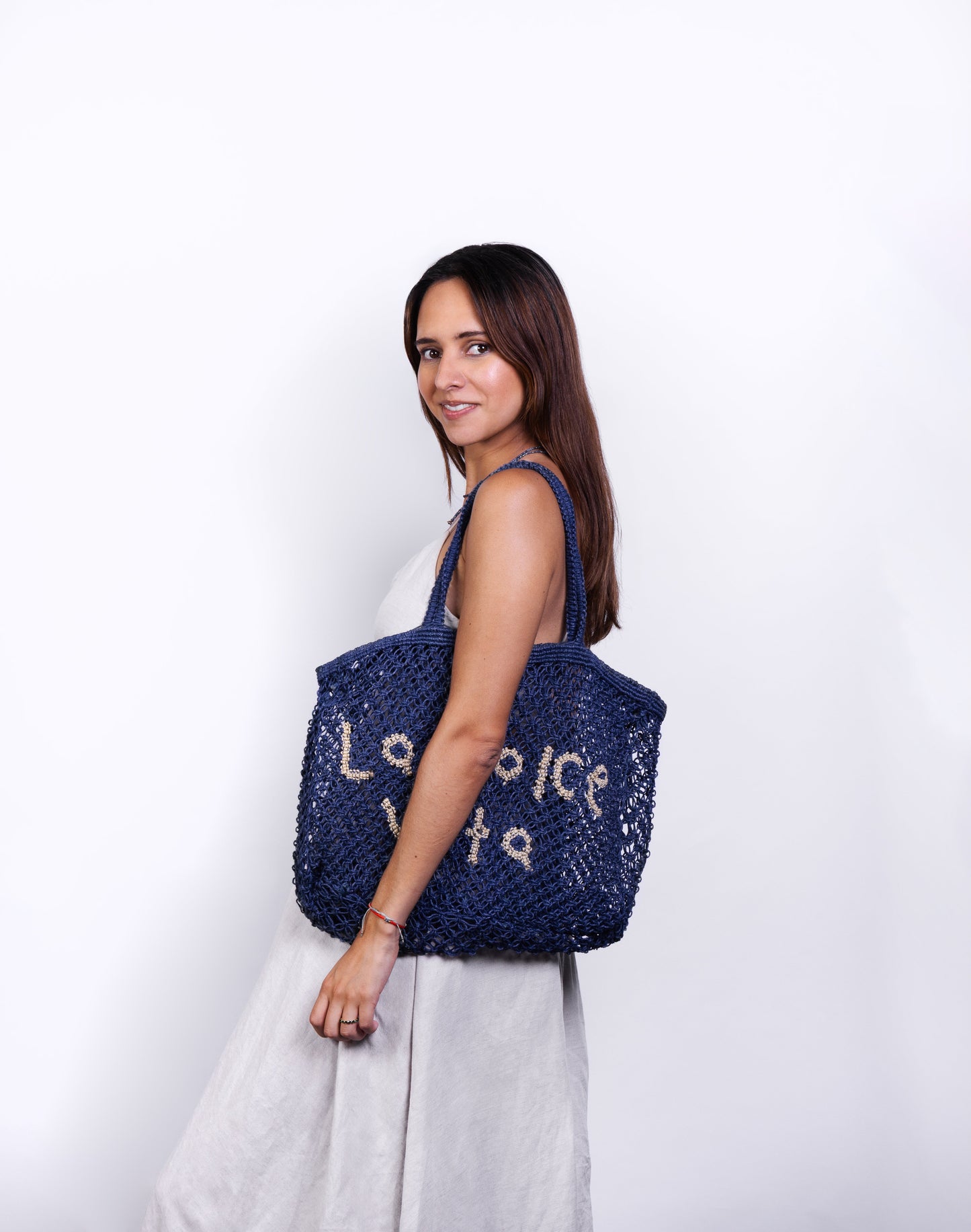 La Dolce Vita Woven Jute Tote