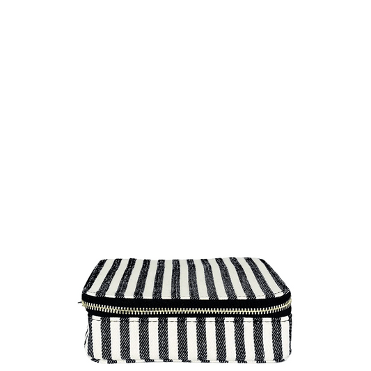 Large Pill Travel Case with Individual Daily Pill Organizer, Striped