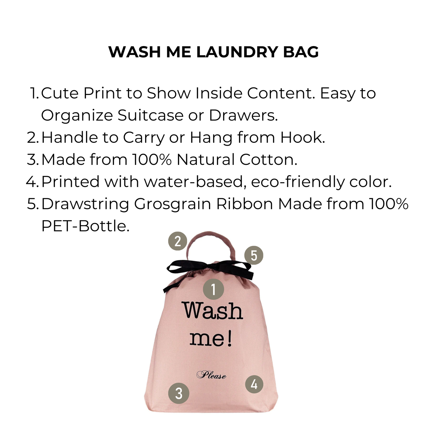 Wash Me, Laundry Bag, Pink/Blush - Osadia Concept Store