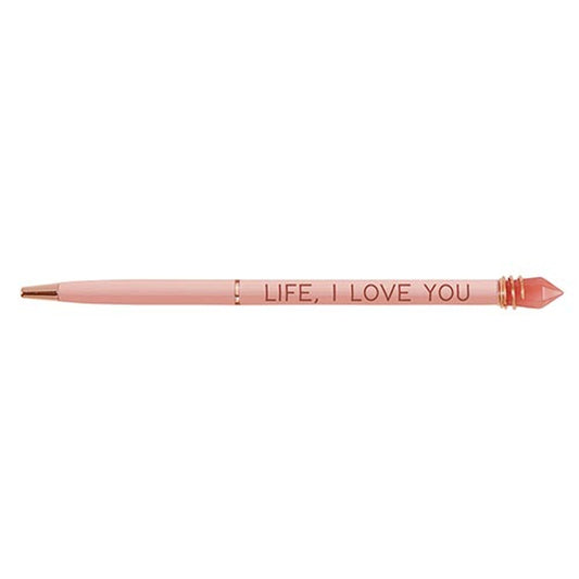 Life I Love You Crystal Pen in Blush Finish