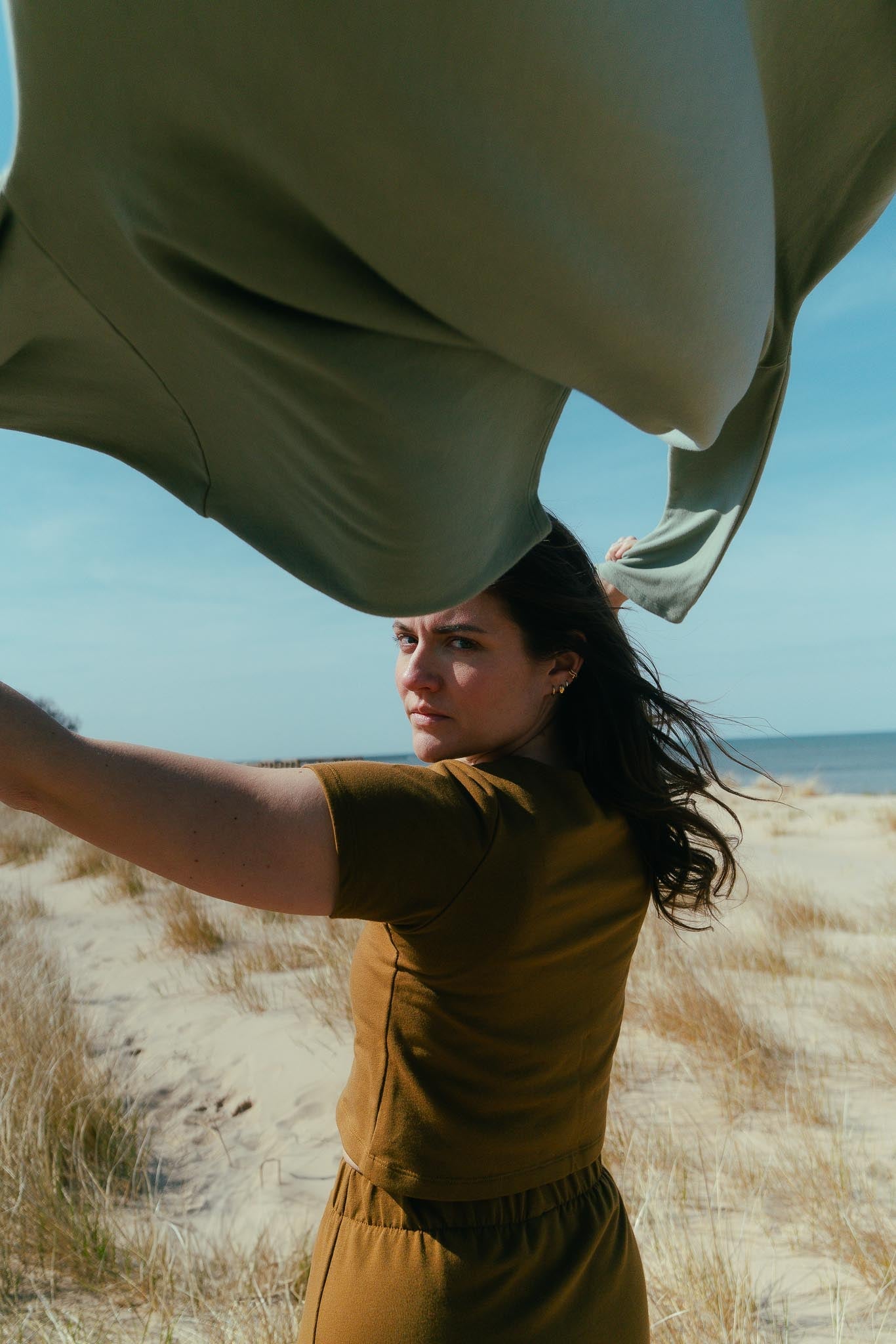 Eden Crop Tee in Almond