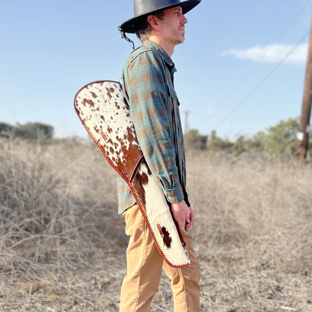 Cowhide Leather Rifle Scabbard / Shotgun Sleeve - Speckled Brown - Osadia Concept Store