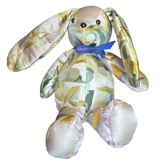 LV Au Fils du Temps Vintage Silk Scarf Patchwork Bunny