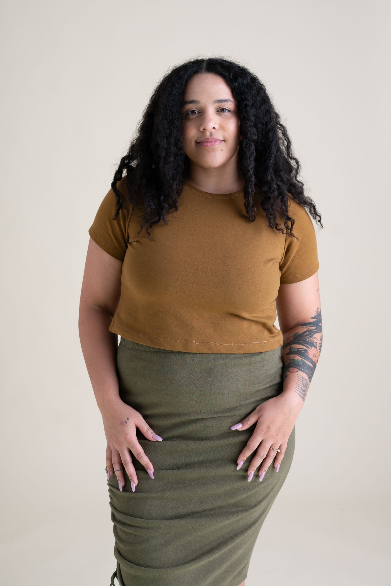 Eden Crop Tee in Almond