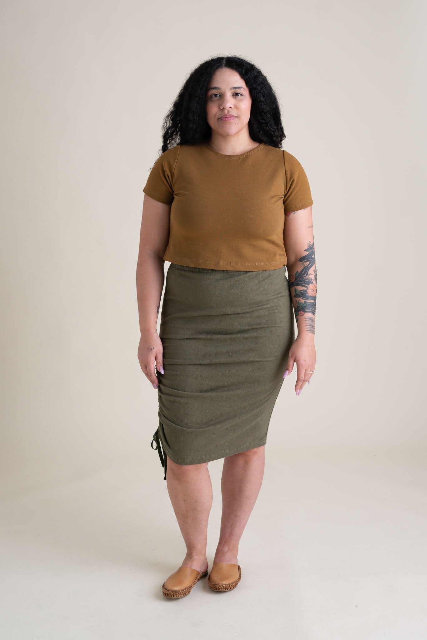 Eden Crop Tee in Almond