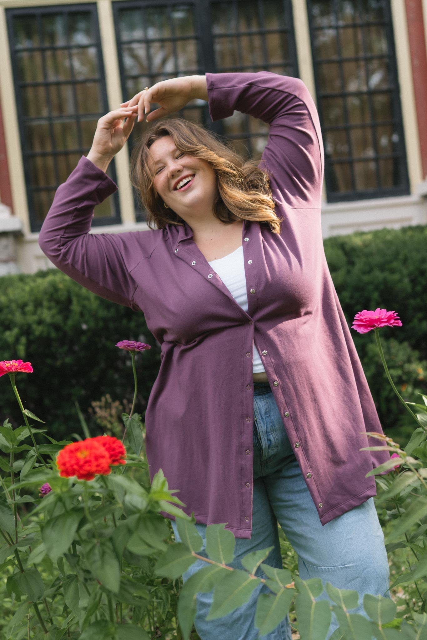 Amelia Cardigan in Plum