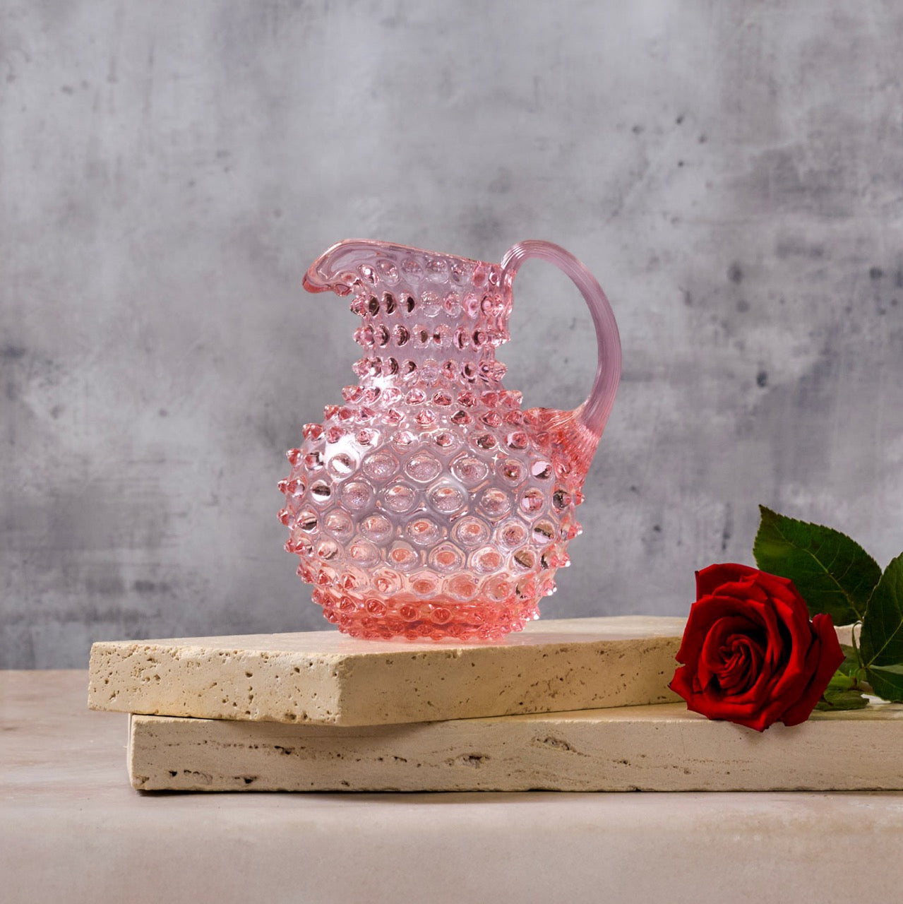 Hobnail Jug - Creamer - Petal Pink