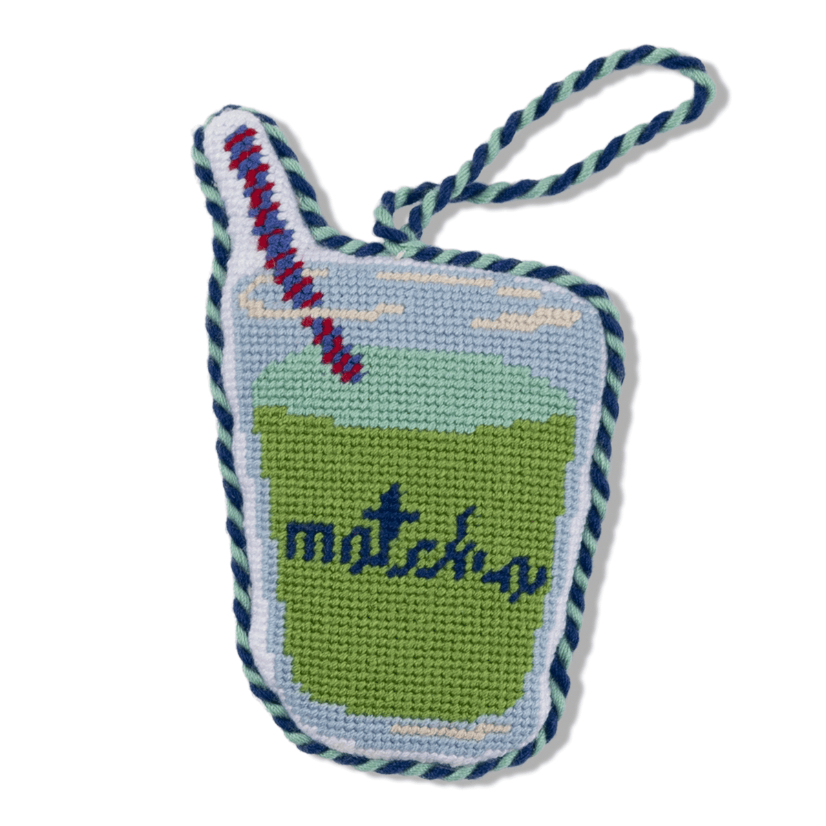 Needlepoint Icon Ornament - Matcha