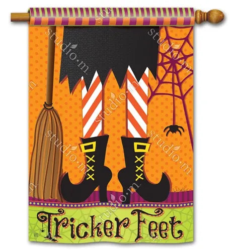 Tricker Feet Witch Boots Halloween House Flag, 28" x 40"