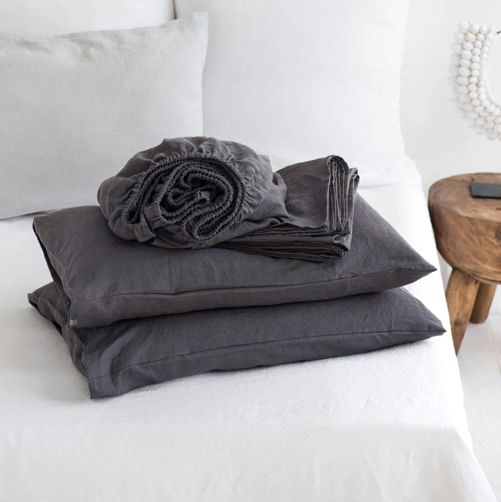 Pure European Flax Linen Bed Sheets Set - Choice of Colors & Depth