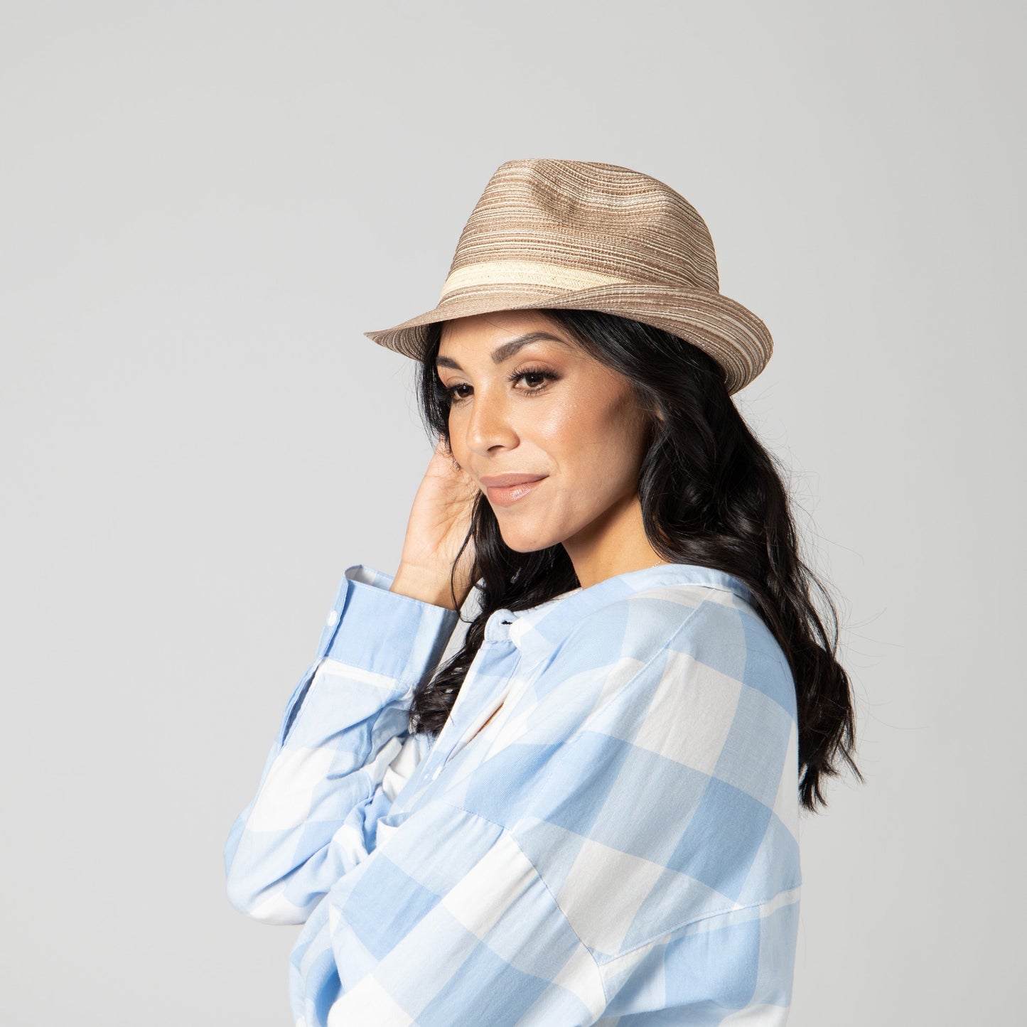 Womens Mixed Braid Fedora
