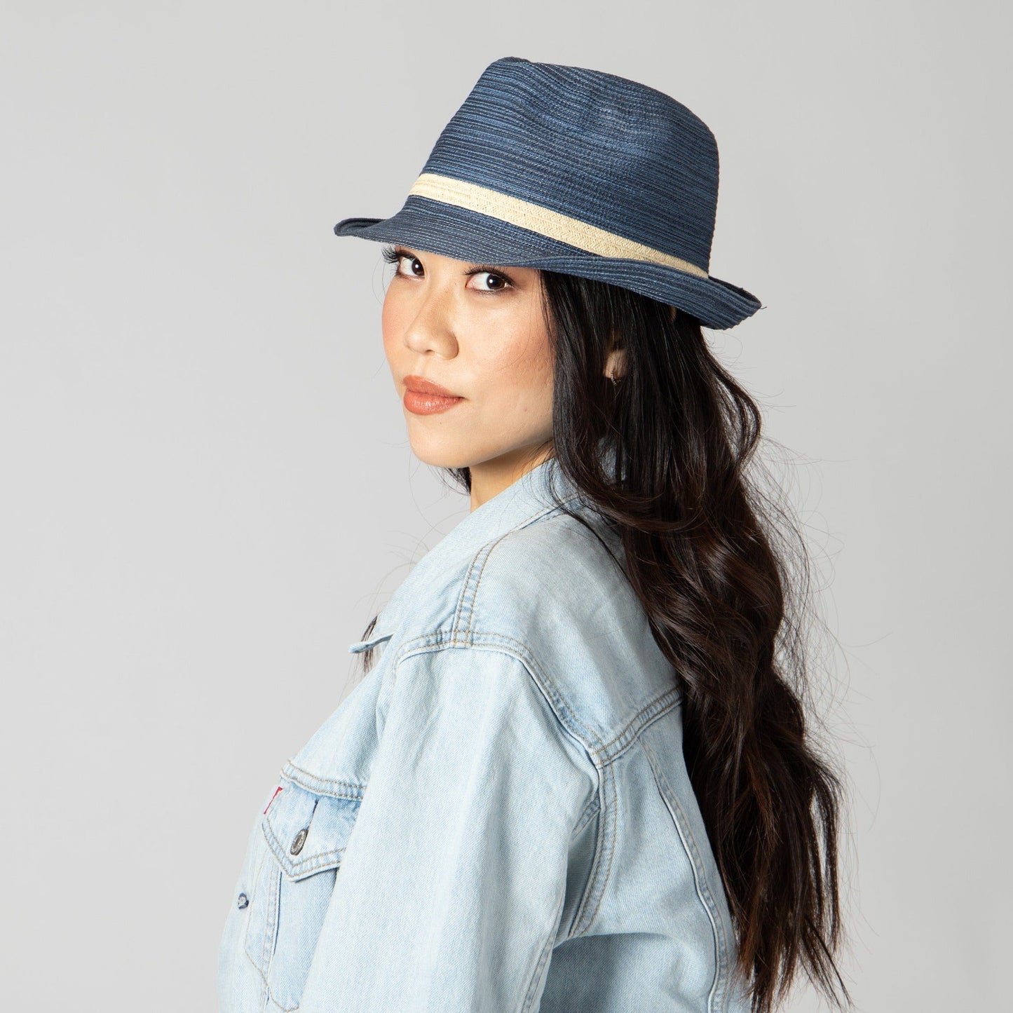 Womens Mixed Braid Fedora