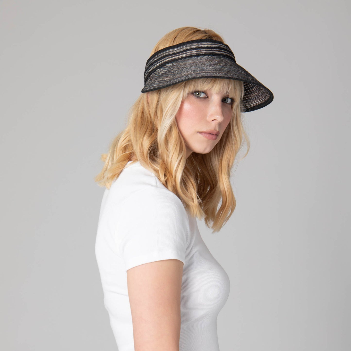 Women's Mixed Braid Visor with Velcro Strap