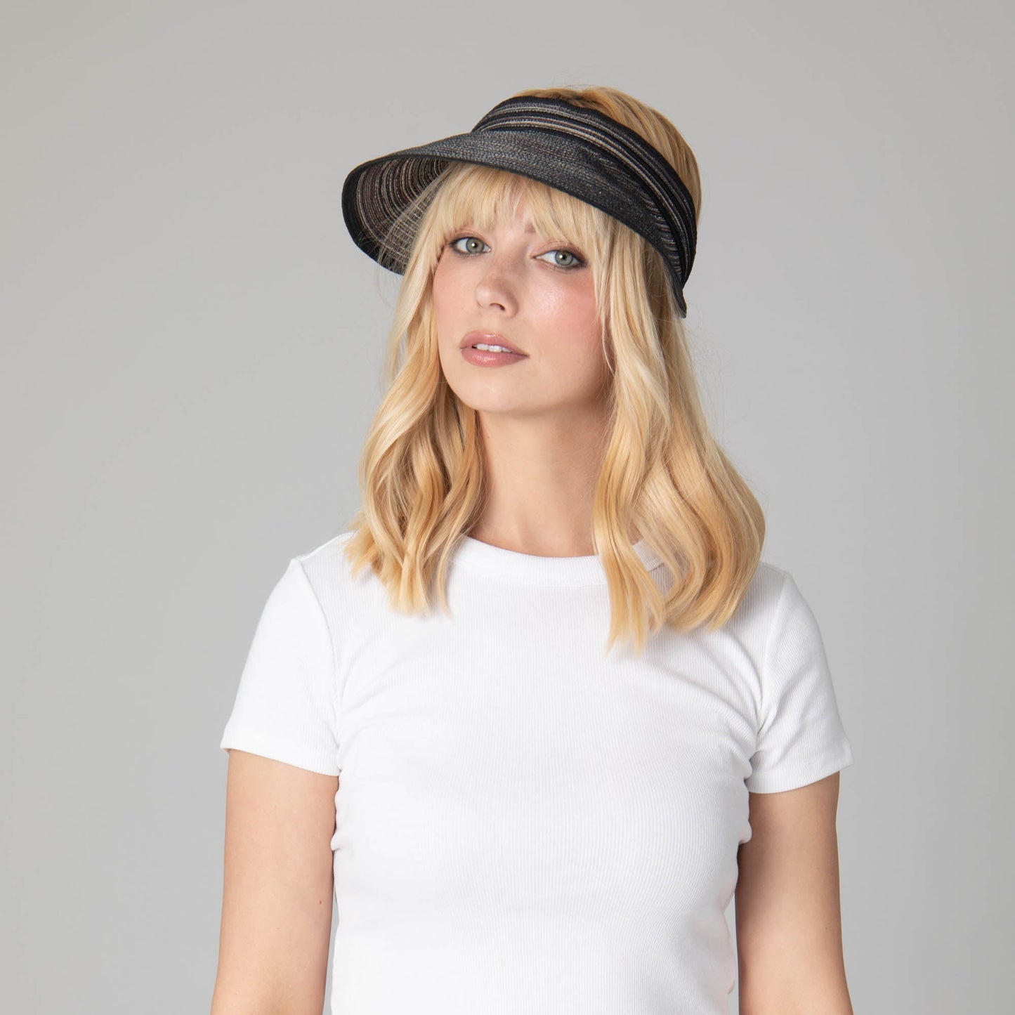 Women's Mixed Braid Visor with Velcro Strap