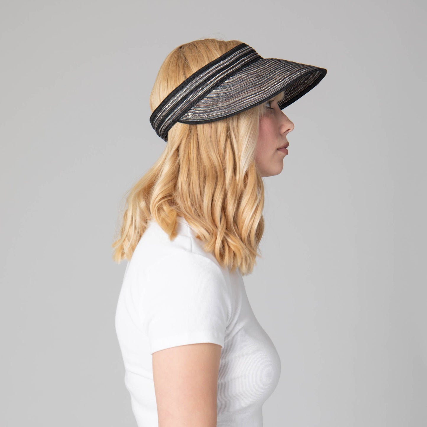 Women's Mixed Braid Visor with Velcro Strap
