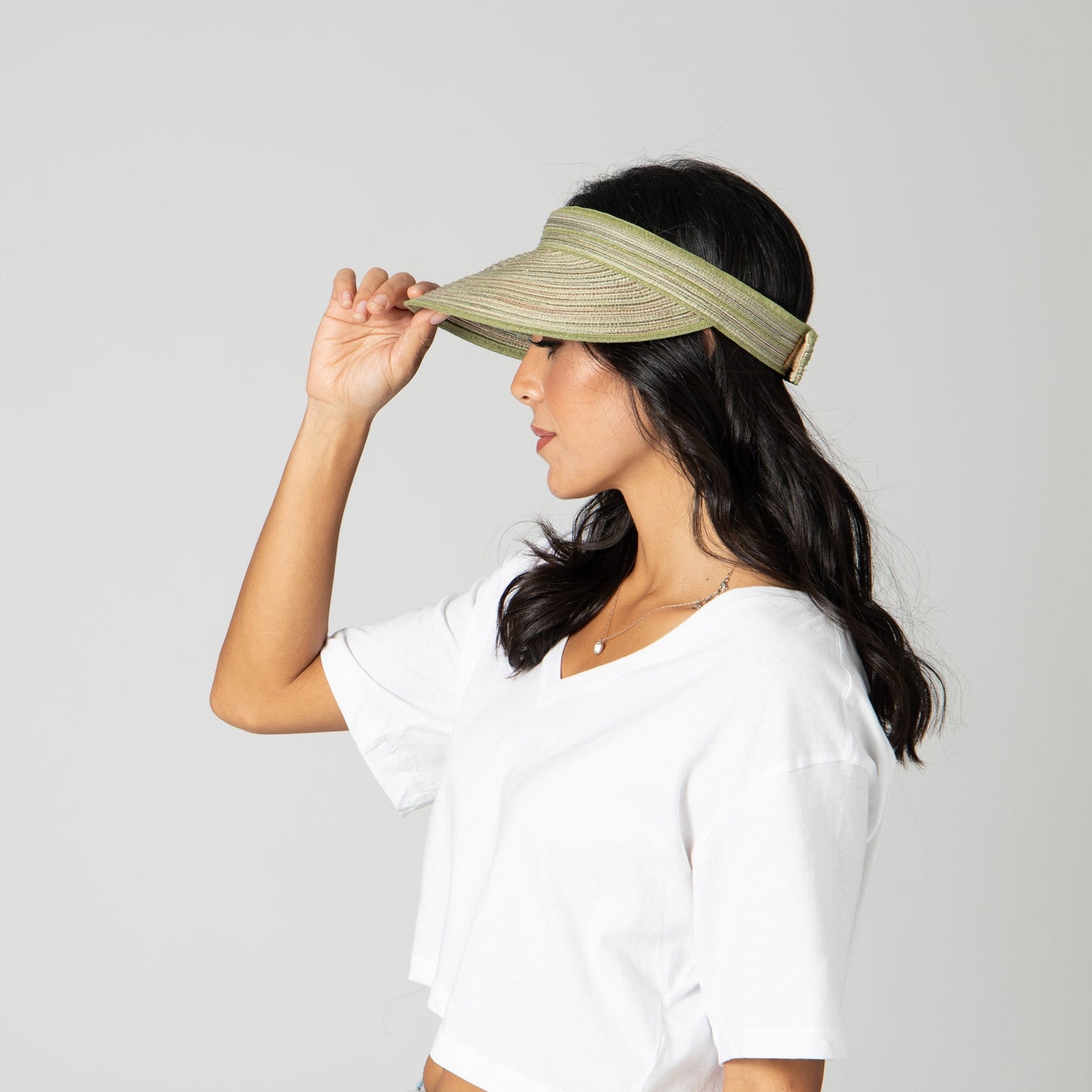 Women's Mixed Braid Visor with Velcro Strap