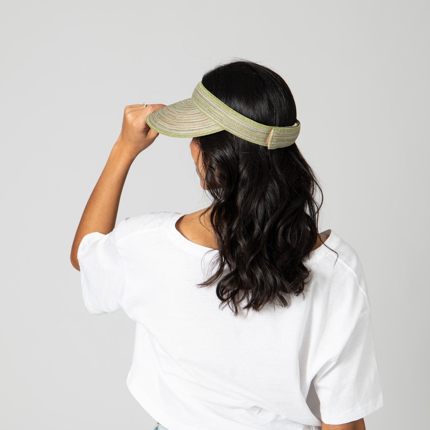 Women's Mixed Braid Visor with Velcro Strap