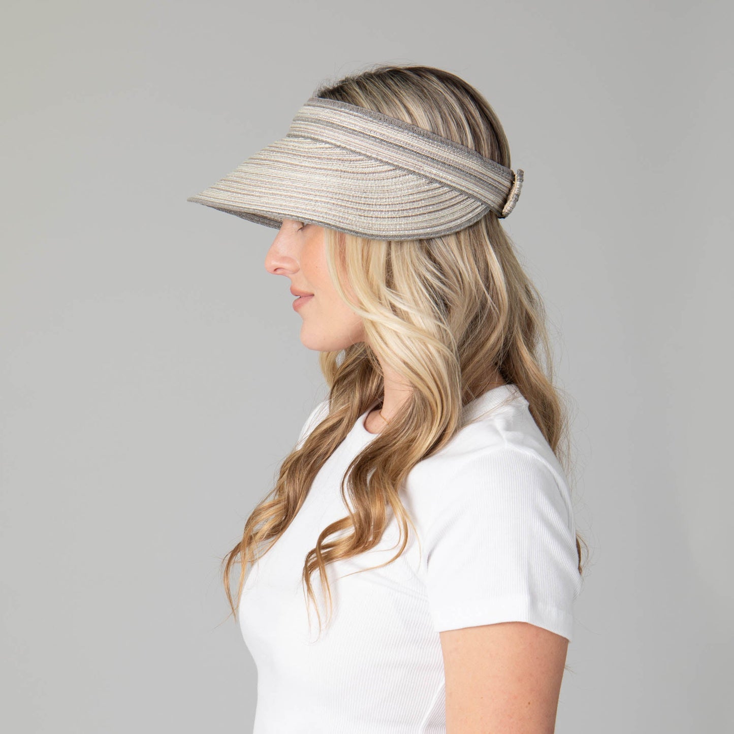 Women's Mixed Braid Visor with Velcro Strap