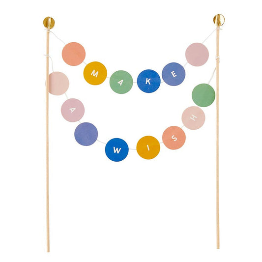 Make a Wish Garland Cake Topper | Cake Decoration | 6.75" x 10"