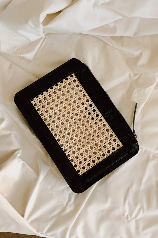 Mariah Night Out Rattan Clutch - Black