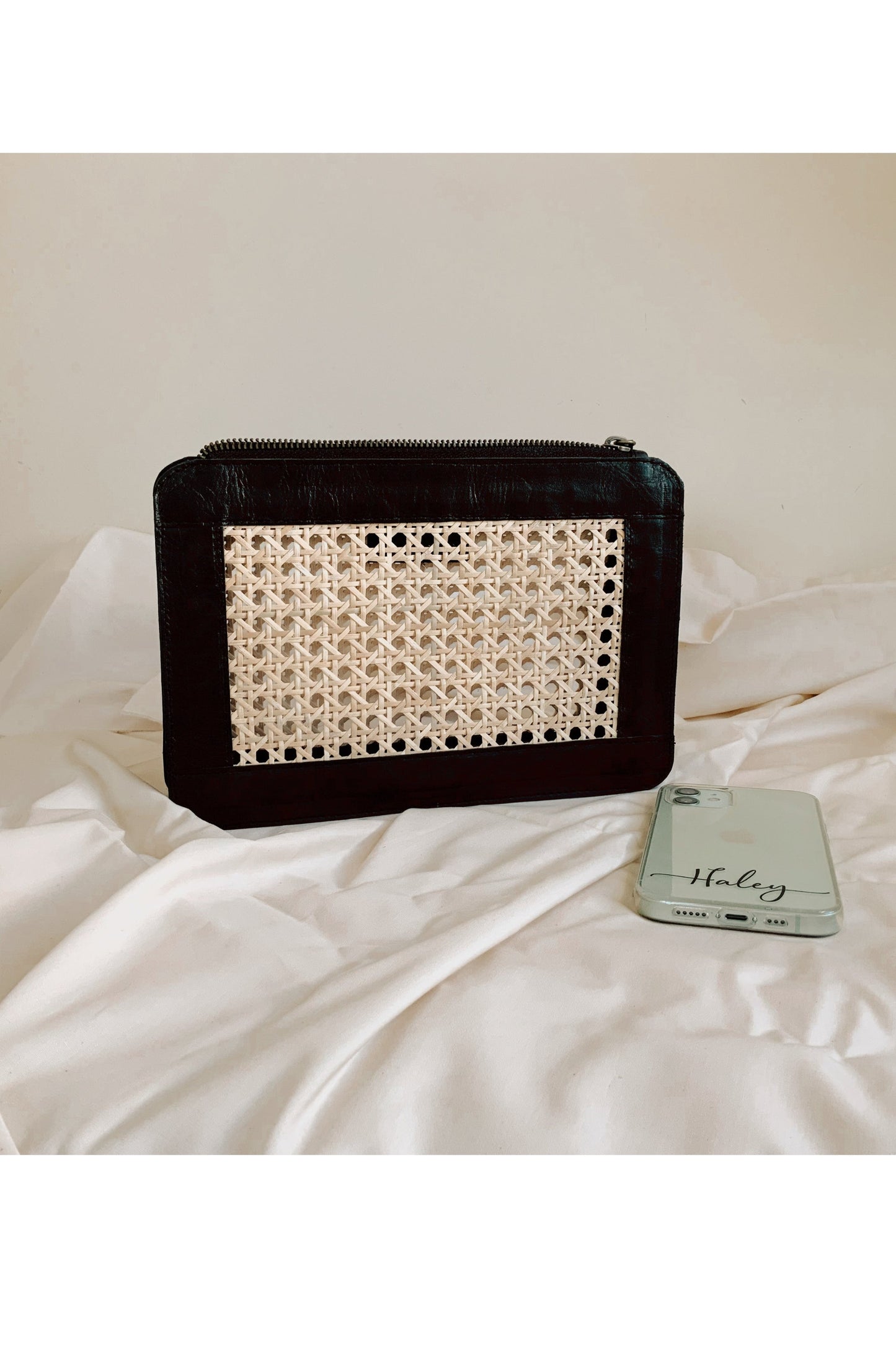 Mariah Night Out Rattan Clutch - Black