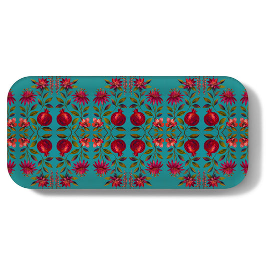Crimson Garden Narrow Birchwood Small Decorative Tray