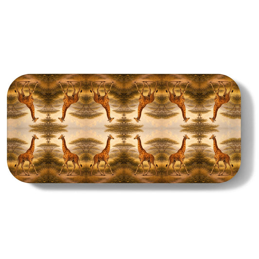 Golden Giraffe Narrow Birchwood Small Decorative Tray