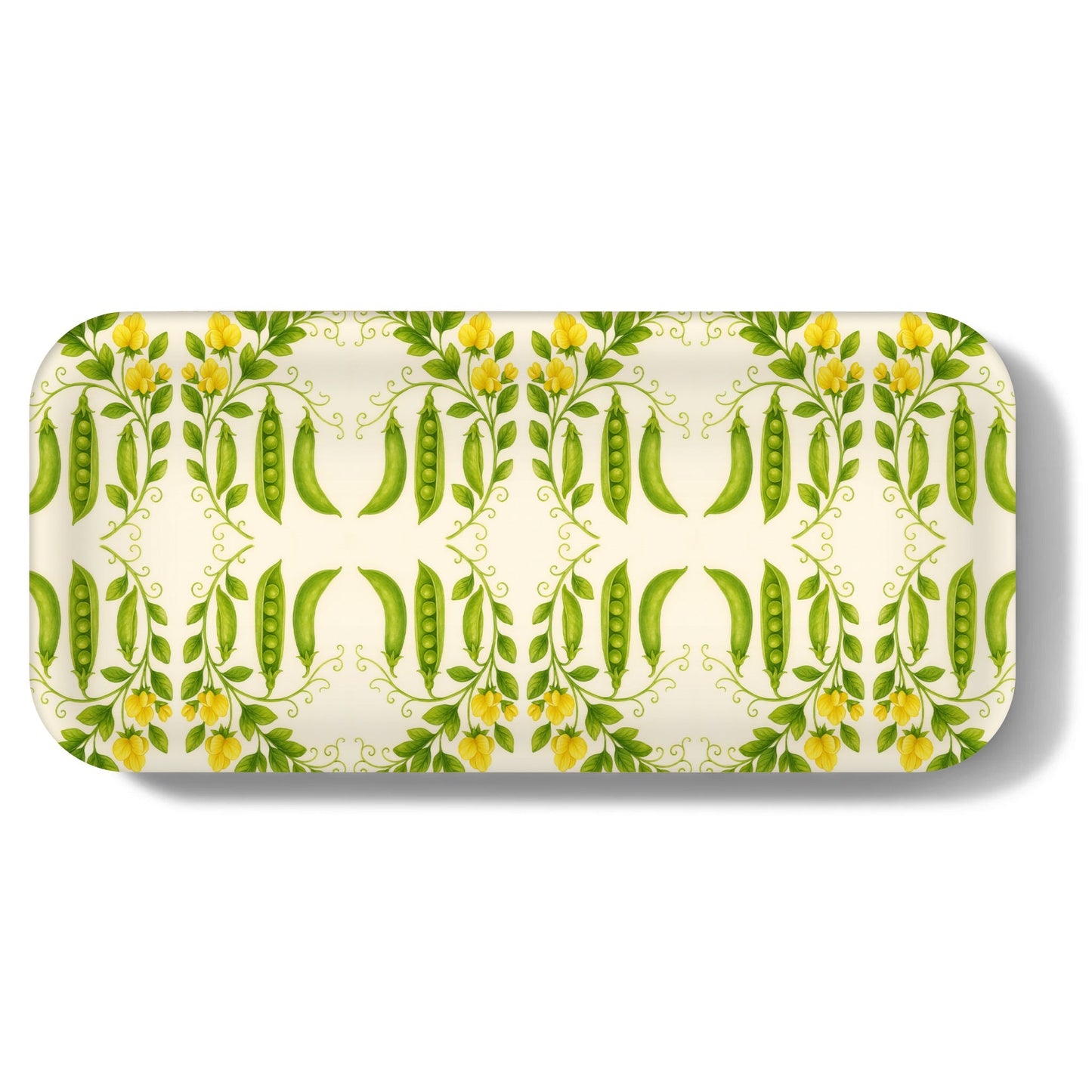 Pea Blossoms Narrow Birchwood Small Decorative Tray