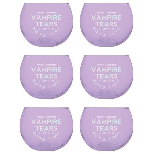 May Contain Vampire Tears Roly Poly Tinted Glass in Lilac | 13 oz. | Pack of 6
