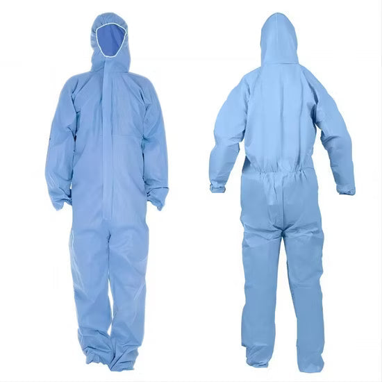 SMS DISPOSABLE COVERALLS WITH HOOD AND BOOTIES, ZIPPER FRONT, 3XL, 40 COUNT
