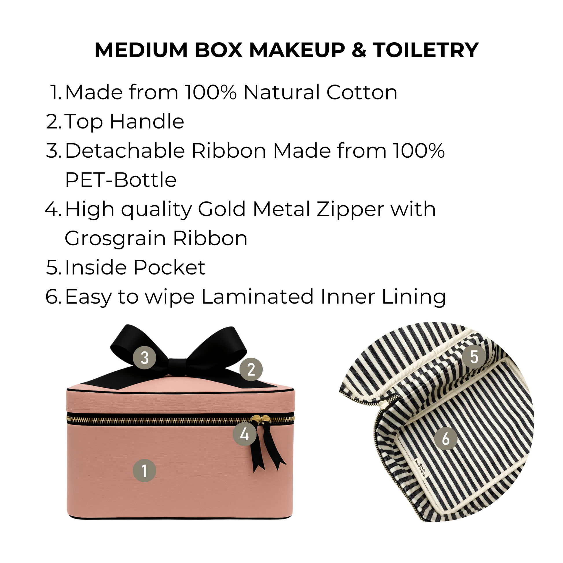 Medium Box Makeup & Toiletry, Pink/Blush - Osadia Concept Store