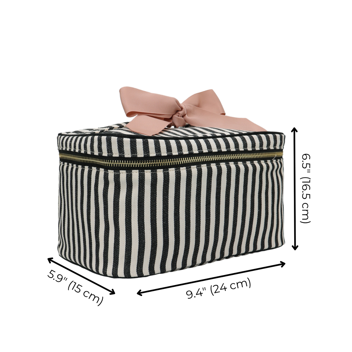 Medium Box Makeup & Toiletry with Insert Organizer – Striped