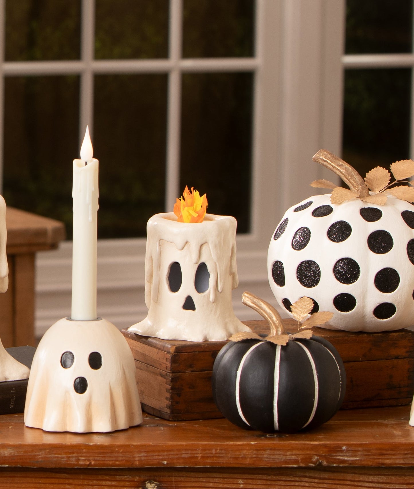 Medium Dottie Blanc Pumpkin | Halloween Decor | Bethany Lowe
