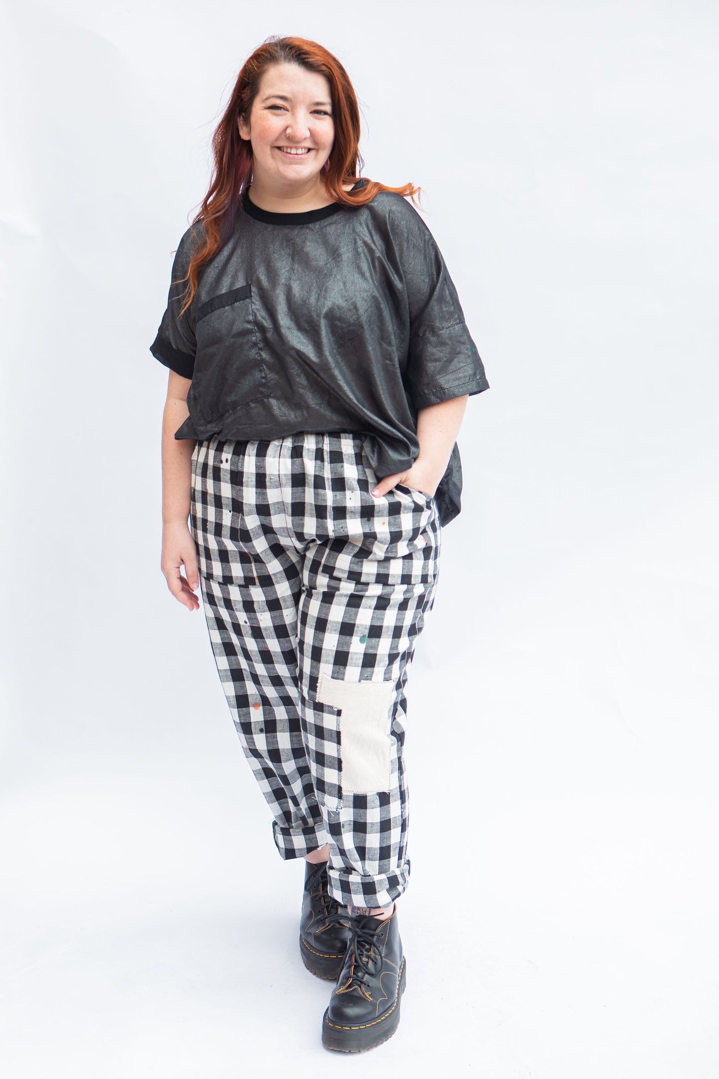 Artisan Handwoven Cotton Check Pocket Pant