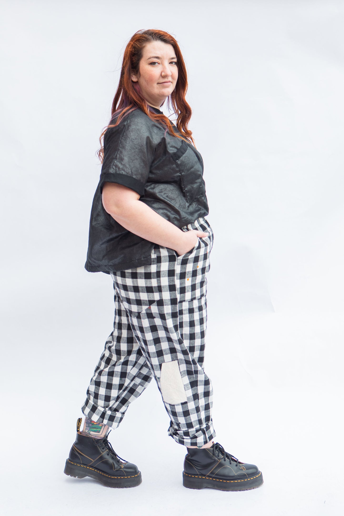 Artisan Handwoven Cotton Check Pocket Pant