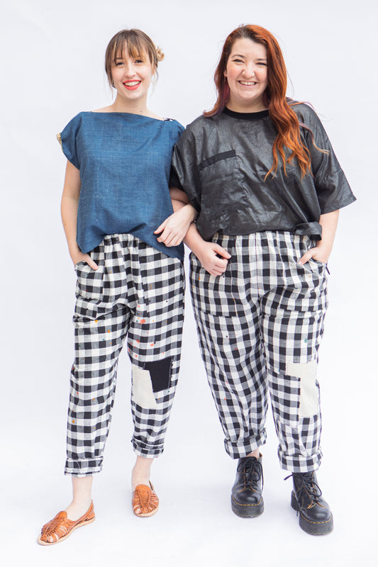 Artisan Handwoven Cotton Check Pocket Pant